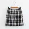 The Best Women White and Black Plaid Print Mini Skirt with Online - Hplify