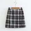 The Best Women White and Black Plaid Print Mini Skirt with Online - Hplify