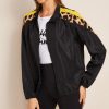 The Best Women's Autumn Leopard Stitching Top Casual Loose Zip Up Bomber Jacket Biker Coat Sport Tops Windbreaker Zipper Hooded Coat Online - Hplify