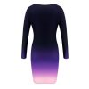 The Best Women's Autumn New Long Sleeve Ladies Stretch Bodycon Plain Dress O Neck Stretch Bodycon Pencil Midi Party Dress Online - Hplify