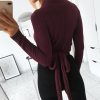 The Best Women's Autumn T shirt Top Casual High Neck Cropped Tops Ladies Long Sleeve Pullover Winter Warm Shirt Tee Online - Hplify
