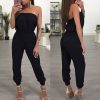 The Best Women's Bandage Party Jumpsuit Sexy Ladies Slim Fit Romper Long Playsuit Women Solid Strapless Off Shoulder Romper Trousers Online - Hplify