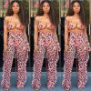 The Best Women's Bandeau Crop Top Wide Leg Long Pants Outfit Set Sexy Ladies Loose Summer Beach Jumpsuit Romper Beachwear Online - Hplify