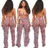 The Best Women's Bandeau Crop Top Wide Leg Long Pants Outfit Set Sexy Ladies Loose Summer Beach Jumpsuit Romper Beachwear Online - Hplify