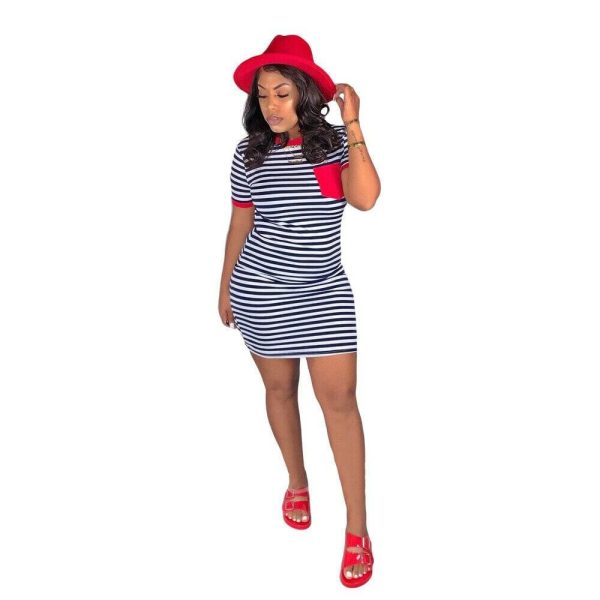 The Best Women‘s Bodycon Sexy Summer Mini Beach Shorts Stripe Mini Dresses Online - Hplify