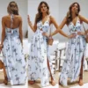 The Best Womens Boho Maxi Long Dress Sundress Floral Halter Dress Online - Source Silk