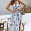 The Best Womens Boho Maxi Long Dress Sundress Floral Halter Dress Online - Source Silk