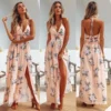 The Best Womens Boho Maxi Long Dress Sundress Floral Halter Dress Online - Source Silk