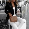The Best Women's Button Lapel Slim Long Sleeve Blazer Office Ladies Workout Casual Coat Suit Tops Jacket Outwear Streetwear Online - Hplify