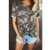 The Best Women's Camouflage Casual Summer Short Sleeve Camo Shirt Ladies Crew Neck Tops T Shirt Loose Baggy Tee Women Clothes Online - Hplify