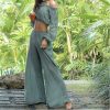 The Best Women's Casual Harem Pants Ladies Summer Beach Loose Baggy Wide Leg Long Loose Trousers See Through Swimwear Online - Hplify