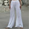 The Best Women's Casual Harem Pants Ladies Summer Beach Loose Baggy Wide Leg Long Loose Trousers See Through Swimwear Online - Hplify
