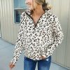 The Best Women's Casual Hoodie Sweatshirt Leopard Long Sleeve Pullover Hoody Jumper Fashion Zipper V Neck Winter Warm Tops Online - Hplify