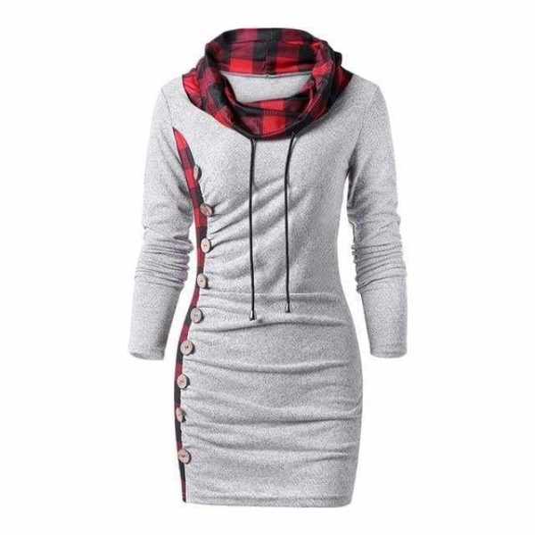 The Best Womens Casual Sheath Cowl Neck Long Sleeve Dress Online - Source Silk