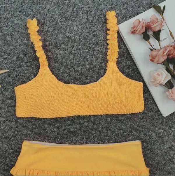The Best Women's Ruffles Bikini Push-up Padded Bra High Waist Swimsuit Online - Hplify
