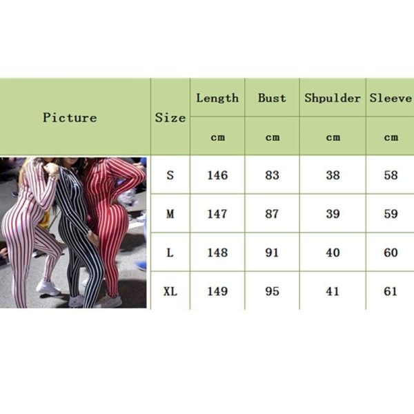 The Best Women's Stripe Long Sleeve Long Pant Jumpsuit Ladies V neck Summer Clubwear Casual Romper Trouser Playsuit Online - Hplify
