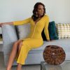 The Best Women's Wrap V-neck Ribbed Knit Elegant Ladies Slim Bodycon Jumper Casual Midi Dress Online - Hplify