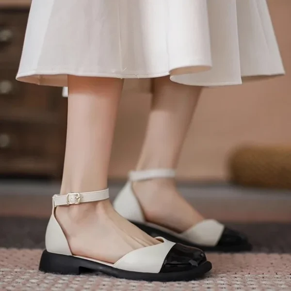 Women Flat Shoes Autumer New French Square Head Comfortable Mary Jane Single Shoes