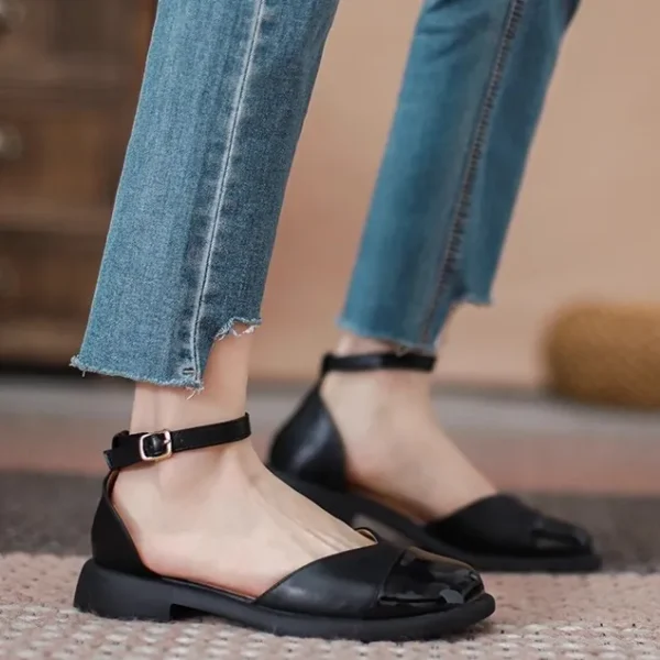 Alternative view of Women Flat Shoes Autumer New French Square Head Comfortable Mary Jane Single Shoes
