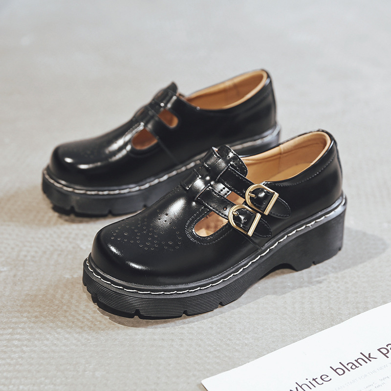 women thick-soled Mary Jane shoes cute big toe small leather shoes - Image 8