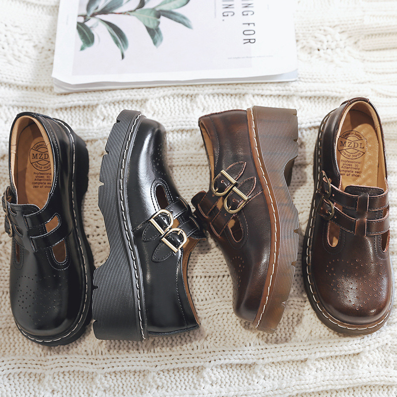 women thick-soled Mary Jane shoes cute big toe small leather shoes - Image 11