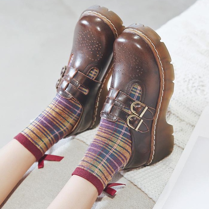 women thick-soled Mary Jane shoes cute big toe small leather shoes - Image 3