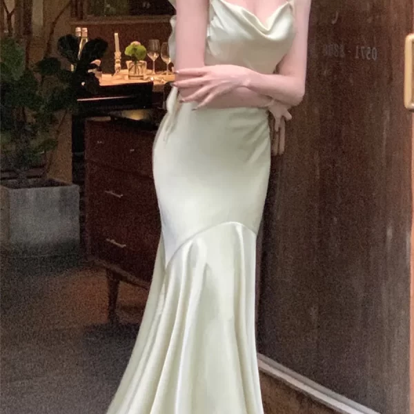 Alternative view of Midi Dress Women Elegant Evening Party Vintage Female Slim Clothes