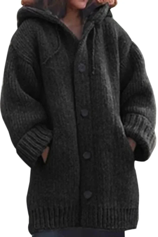 Alternative view of Hooded Plus Size Cardigan Sweater Coats