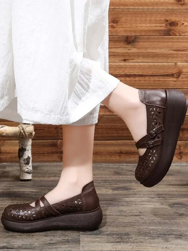 Front Cross Buckle Handmade Retro Sandals Women Sandals