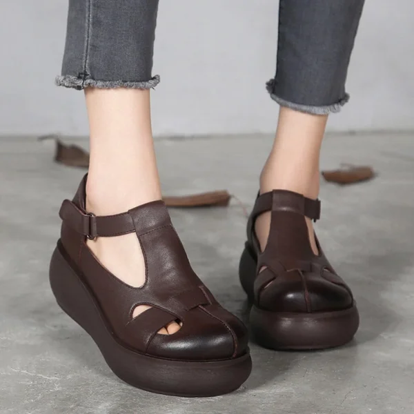 Alternative view of Handmade Retro Wedge Sandals Women Sandals