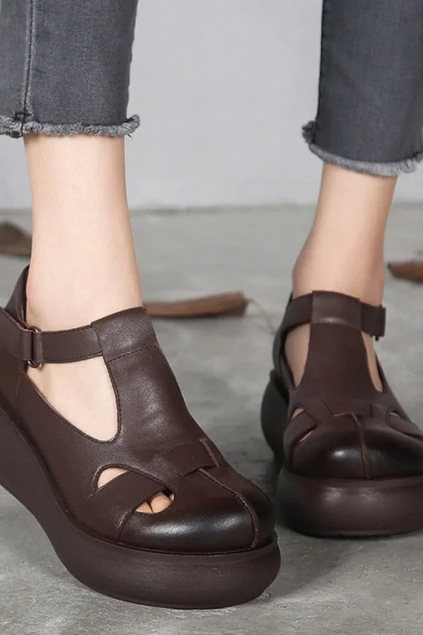 Alternative view of Handmade Retro Wedge Sandals Women Sandals