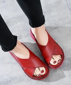Summer Cross Strap Wedge Slippers Women Sandals