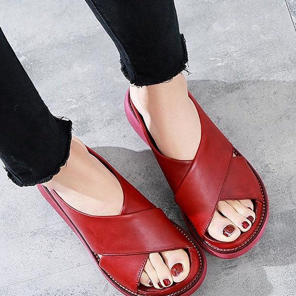 Summer Cross Strap Wedge Slippers Women Sandals