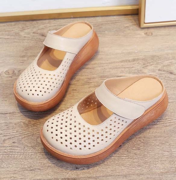 Soft Sole Summer Hollow Wedge Slipper Women Sandals