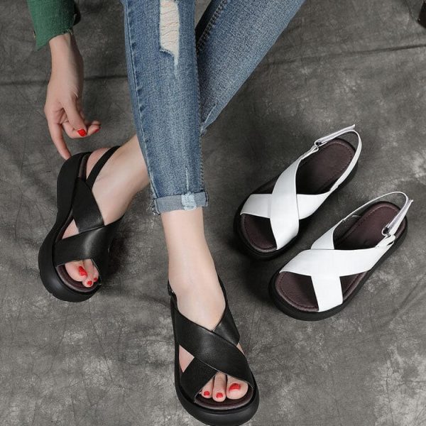Alternative view of Summer Cross Strap Wedge Sandals Women Sandals