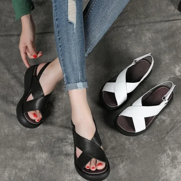 Alternative view of Summer Cross Strap Wedge Sandals Women Sandals