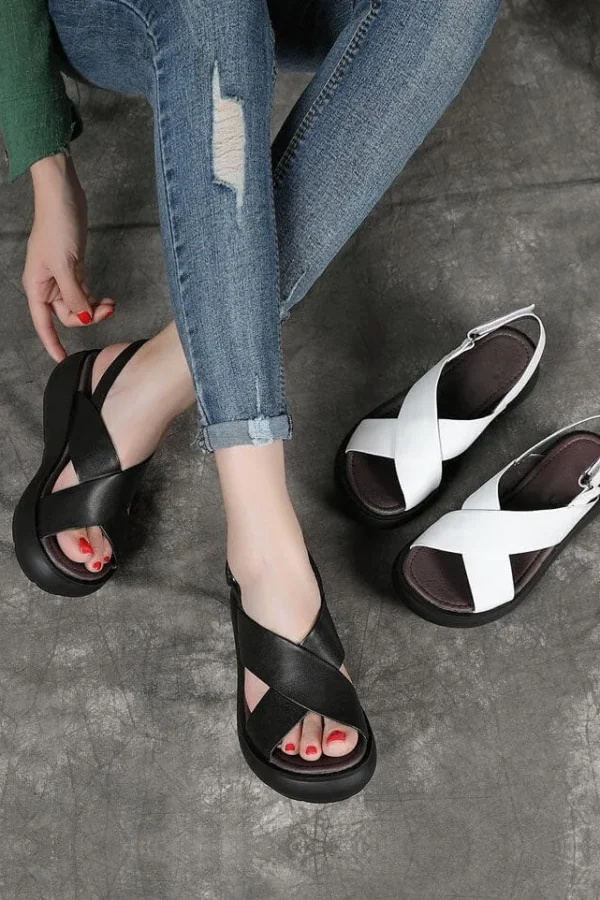 Alternative view of Summer Cross Strap Wedge Sandals Women Sandals