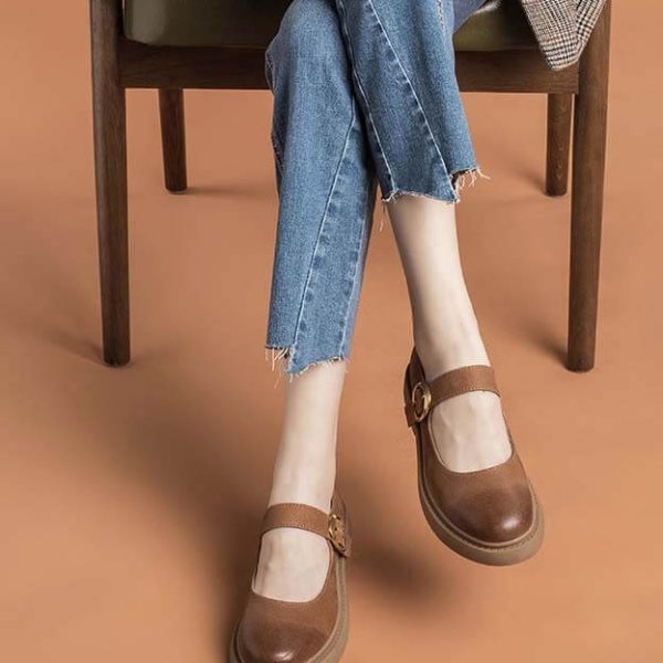 Alternative view of Real Leather Front Buckle Mary Jane Shoes Mary Jane Shoes