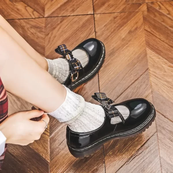 Alternative view of Smooth Leather Bowknot Mary Jane Shoes Mary Jane Shoes