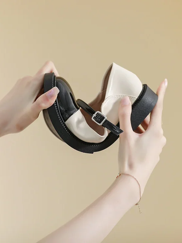 Alternative view of Smooth Leather Bowknot Mary Jane Shoes Mary Jane Shoes