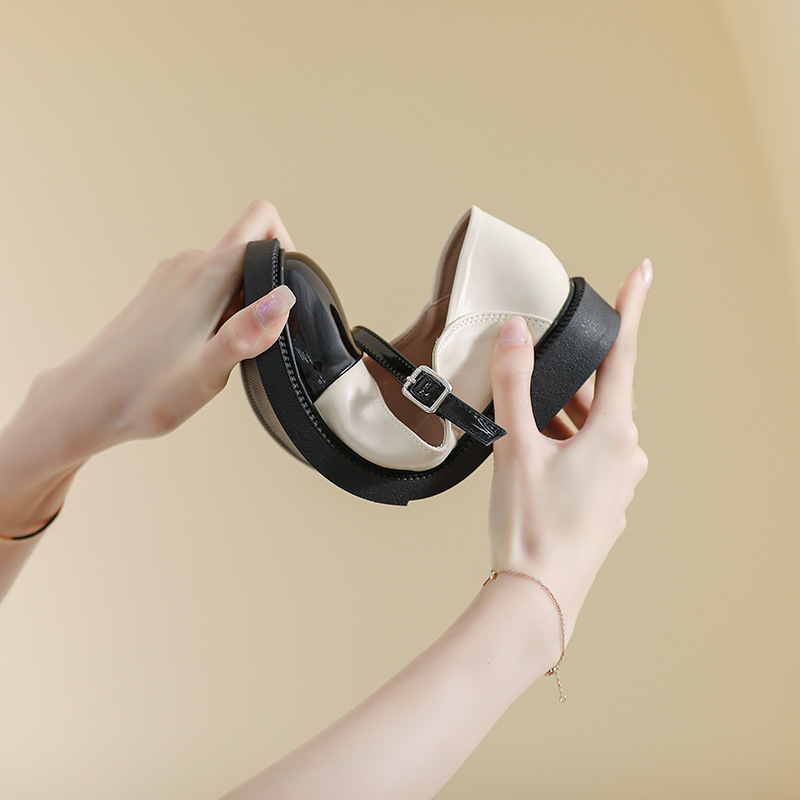 Handmade Round Head Retro Mary Jane Shoes Mary Jane Shoes - Image 12