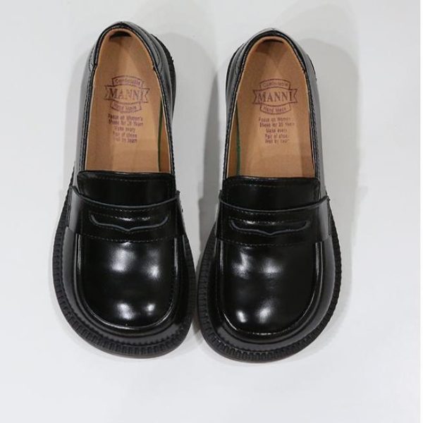 Comfortable Retro Leather Wide Toe Box Loafers Loafers