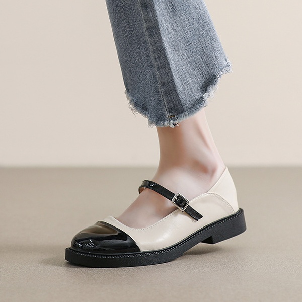 Handmade Round Head Retro Mary Jane Shoes Mary Jane Shoes - Image 4