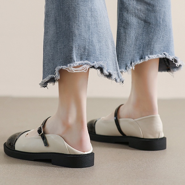 Handmade Round Head Retro Mary Jane Shoes Mary Jane Shoes - Image 3