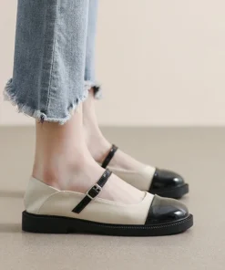 Handmade Round Head Retro Mary Jane Shoes Mary Jane Shoes