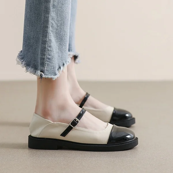 Handmade Round Head Retro Mary Jane Shoes Mary Jane Shoes