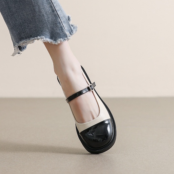 Handmade Round Head Retro Mary Jane Shoes Mary Jane Shoes - Image 6