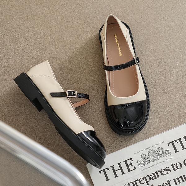 Handmade Round Head Retro Mary Jane Shoes Mary Jane Shoes - Image 9