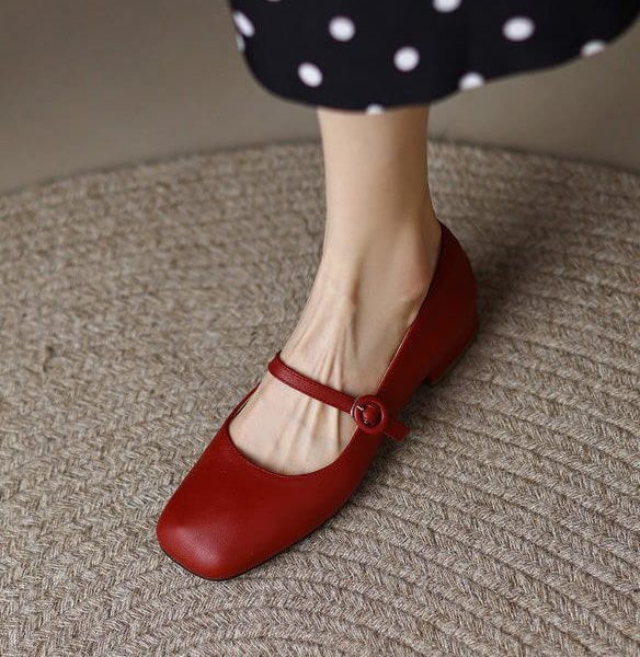 Alternative view of Single Strap Soft Leather Flats Ballet Shoes Flat Shoes