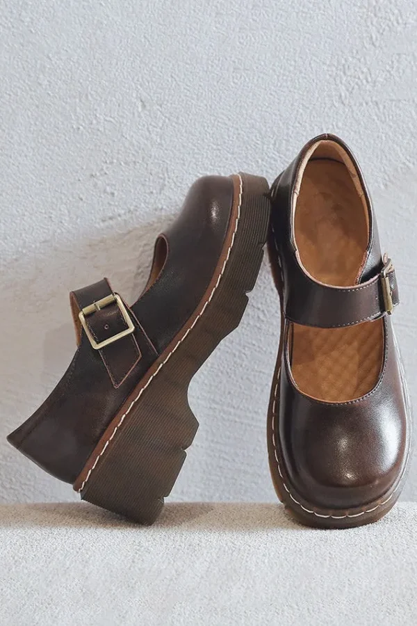 Alternative view of Buckle Strap Decor Platform Mary Jane Shoes Mary Jane Shoes